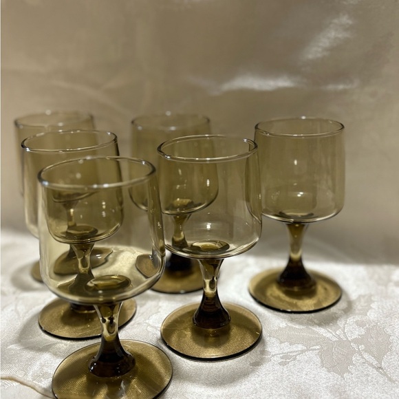 Libbey Tawny Brown Drinkware Set of 6 Vintage - Picture 2 of 7
